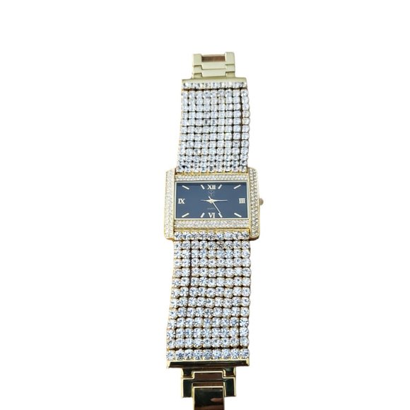 Suzanne Somers Vintage Rhinestone & Gold Tone Watch - Picture 1 of 7